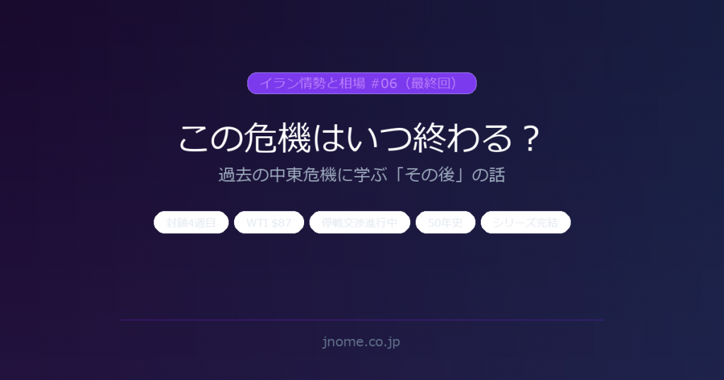 この危機はいつ終わる？── 過去の中東危機に学ぶ「その後」の話